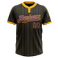 Custom Black Gold Pinstripe Purple Two-Button Unisex Softball Jersey Limited