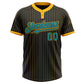 Custom Black Gold Pinstripe Teal Two-Button Unisex Softball Jersey Limited