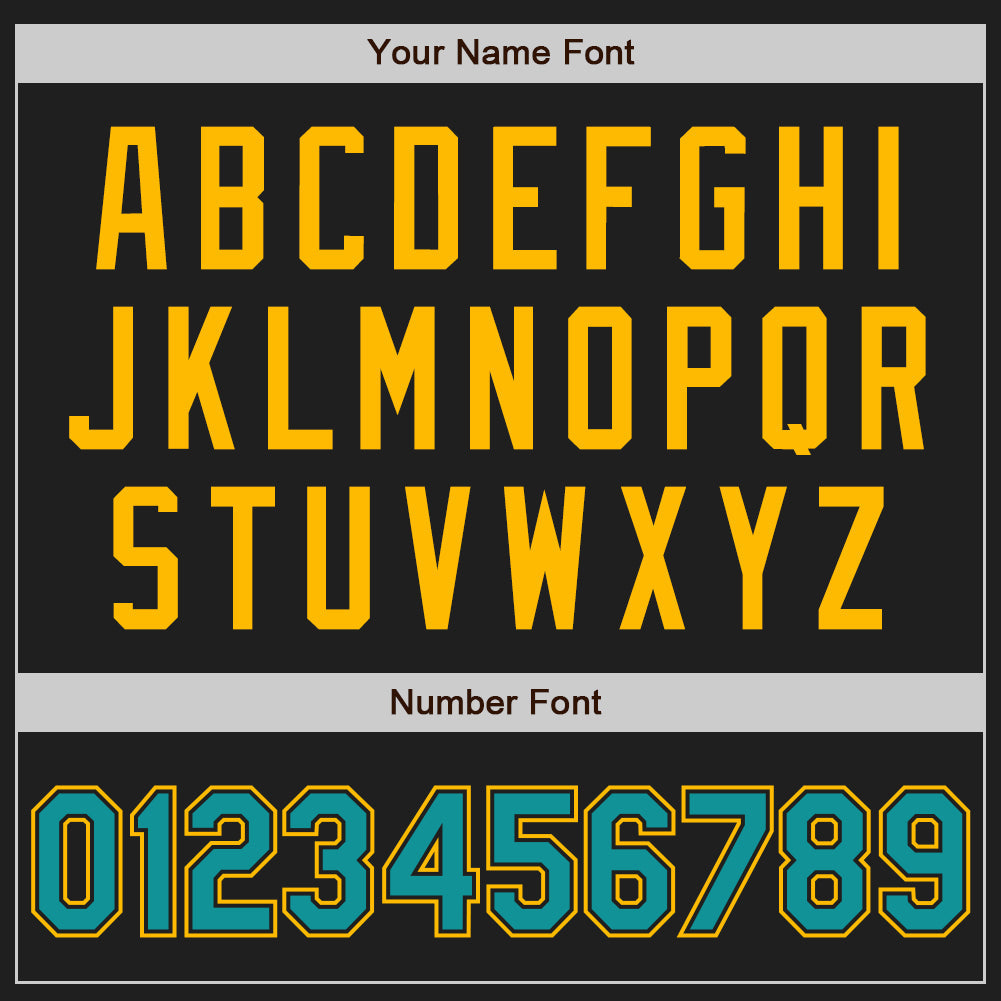 Custom Black Gold Pinstripe Teal Two-Button Unisex Softball Jersey Limited