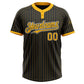 Custom Black Gold Pinstripe White Two-Button Unisex Softball Jersey Limited