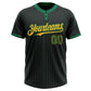 Custom Black Kelly Green Pinstripe Gold Two-Button Unisex Softball Jersey Limited