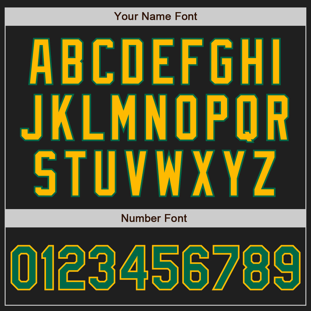 Custom Black Kelly Green Pinstripe Gold Two-Button Unisex Softball Jersey Limited