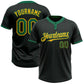 Custom Black Kelly Green Pinstripe Gold Two-Button Unisex Softball Jersey