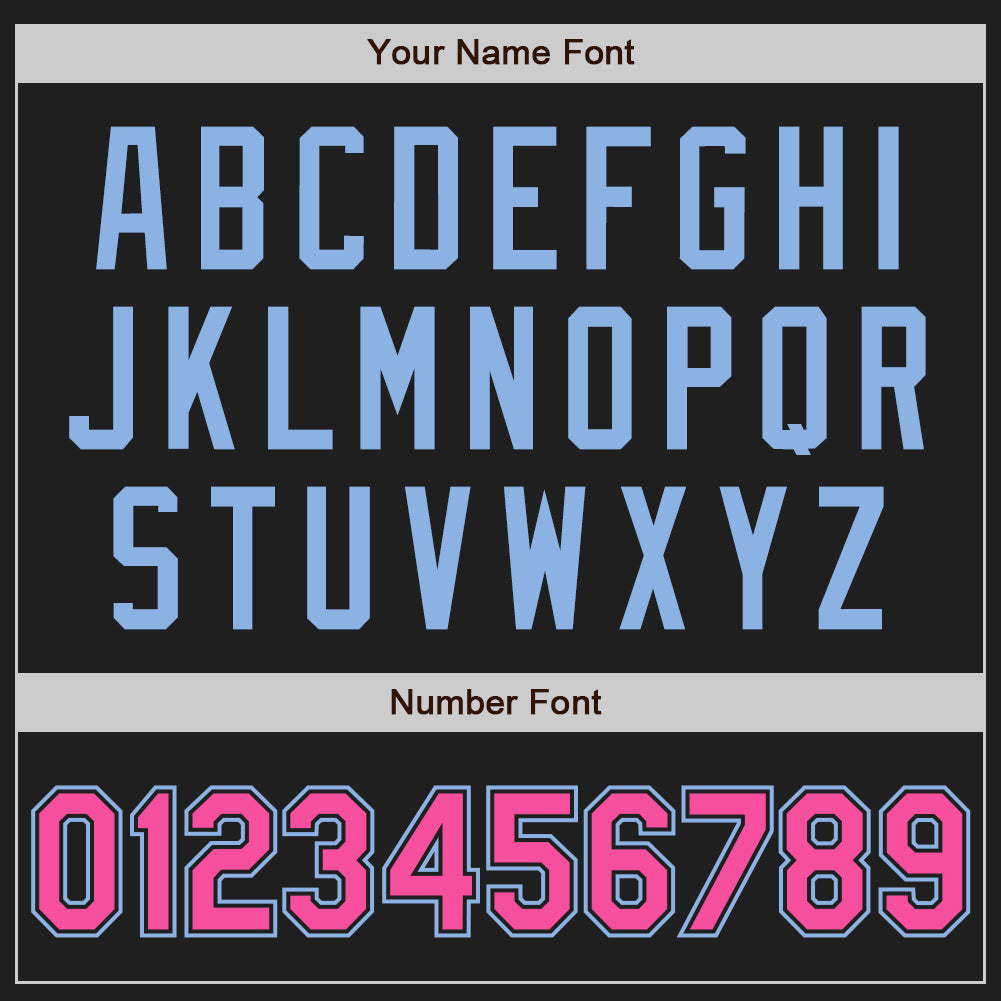 Custom Black Light Blue Pinstripe Pink Two-Button Unisex Softball Jersey Limited