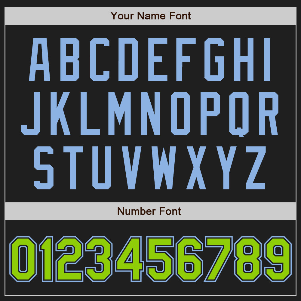 Custom Black Light Blue Pinstripe Neon Green Two-Button Unisex Softball Jersey Limited