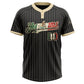 Custom Black Cream Pinstripe Vintage Mexican Flag Two-Button Unisex Softball Jersey Limited