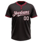 Custom Black Crimson Pinstripe White Two-Button Unisex Softball Jersey Limited