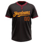 Custom Black Crimson Pinstripe Gold Two-Button Unisex Softball Jersey Limited