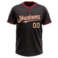 Custom Black Crimson Pinstripe Cream Two-Button Unisex Softball Jersey Limited