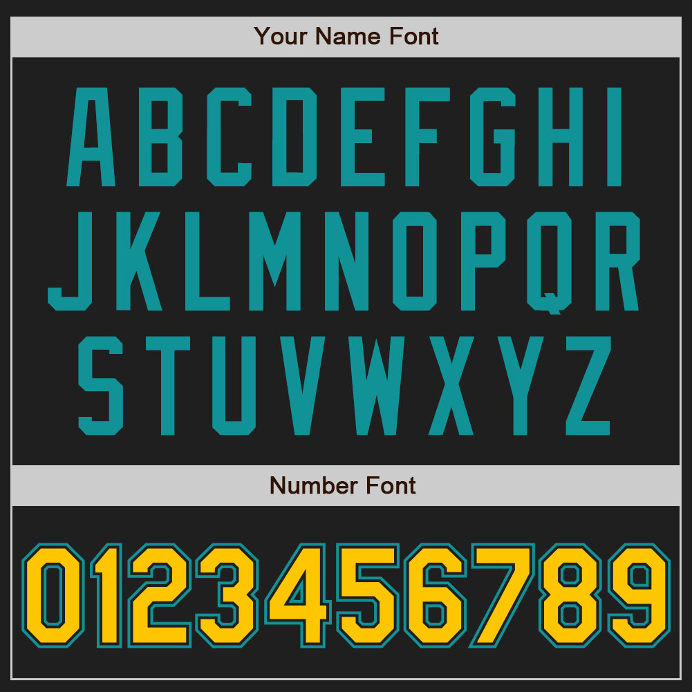 Custom Black Teal Pinstripe Yellow Two-Button Unisex Softball Jersey Limited