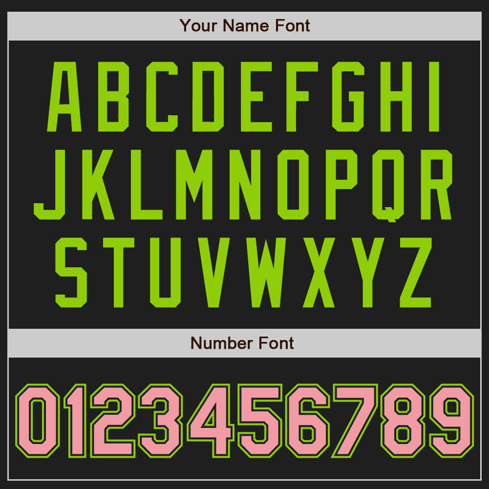 Custom Black Neon Green Pinstripe Medium Pink Two-Button Unisex Softball Jersey Limited