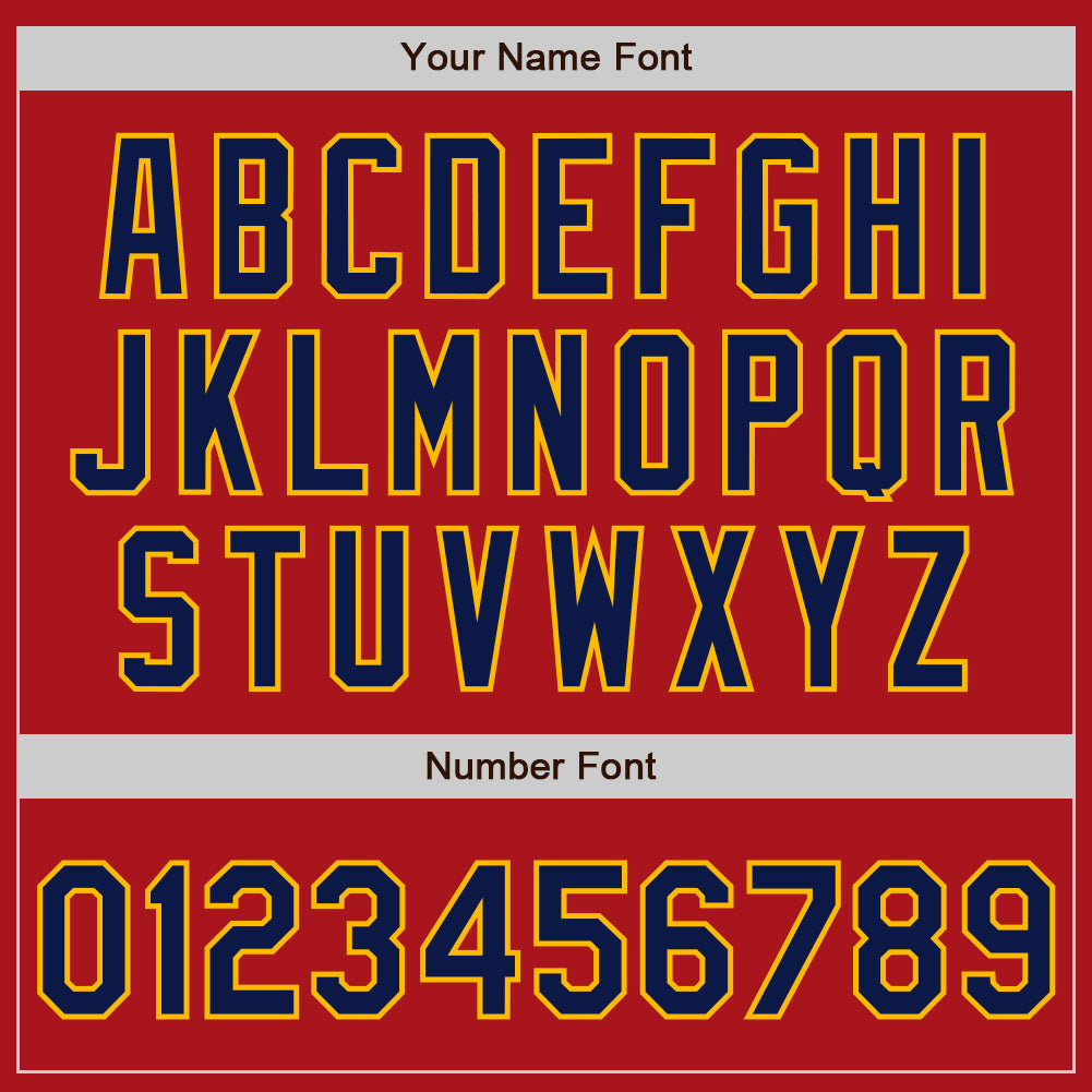 Custom Red Gold Pinstripe Navy Two-Button Unisex Softball Jersey Limited