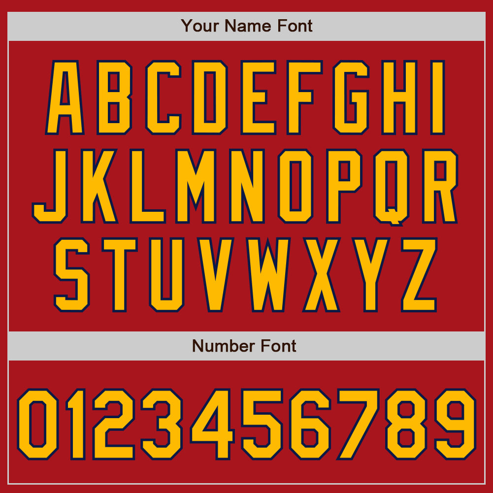 Custom Red Navy Pinstripe Gold Two-Button Unisex Softball Jersey Limited