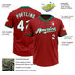 Custom Red Kelly Green Pinstripe Kelly Green Two-Button Unisex Softball Jersey Limited