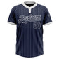 Custom Navy White Pinstripe White Two-Button Unisex Softball Jersey Limited