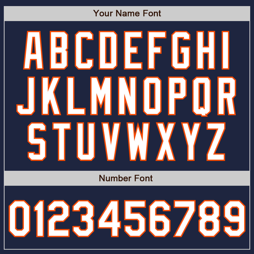 Custom Navy Orange Pinstripe White Two-Button Unisex Softball Jersey Limited