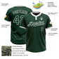 Custom Green White Pinstripe White Two-Button Unisex Softball Jersey Limited