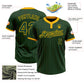 Custom Green Gold Pinstripe Gold Two-Button Unisex Softball Jersey Limited
