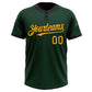 Custom Green Black Pinstripe Gold Two-Button Unisex Softball Jersey Limited