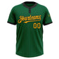 Custom Kelly Green Black Pinstripe Gold Two-Button Unisex Softball Jersey Limited
