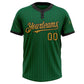 Custom Kelly Green Black Pinstripe Old Gold Two-Button Unisex Softball Jersey Limited