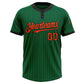 Custom Kelly Green Black Pinstripe Orange Two-Button Unisex Softball Jersey Limited