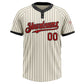 Custom Cream Black Pinstripe Red Two-Button Unisex Softball Jersey Limited