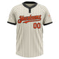 Custom Cream Black Pinstripe Orange Two-Button Unisex Softball Jersey Limited