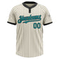 Custom Cream Black Pinstripe Teal Two-Button Unisex Softball Jersey Limited