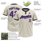Custom Cream Black Pinstripe Purple Two-Button Unisex Softball Jersey Limited