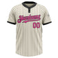 Custom Cream Black Pinstripe Pink Two-Button Unisex Softball Jersey Limited