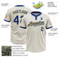 Custom Cream Royal Pinstripe Old Gold Two-Button Unisex Softball Jersey Limited