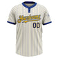 Custom Cream Royal Pinstripe Yellow Two-Button Unisex Softball Jersey Limited