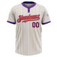 Custom Cream Purple Pinstripe Orange Two-Button Unisex Softball Jersey Limited