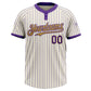 Custom Cream Purple Pinstripe Old Gold Two-Button Unisex Softball Jersey Limited