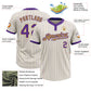 Custom Cream Purple Pinstripe Old Gold Two-Button Unisex Softball Jersey Limited