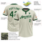 Custom Cream Green Pinstripe Green Two-Button Unisex Softball Jersey Limited