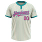 Custom Cream Teal Pinstripe Pink Two-Button Unisex Softball Jersey Limited