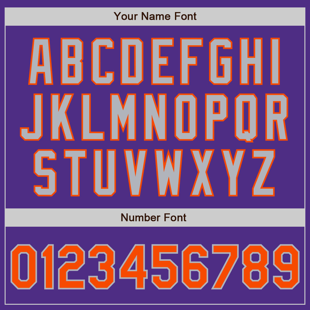 Custom Purple Orange Pinstripe Gray Two-Button Unisex Softball Jersey Limited