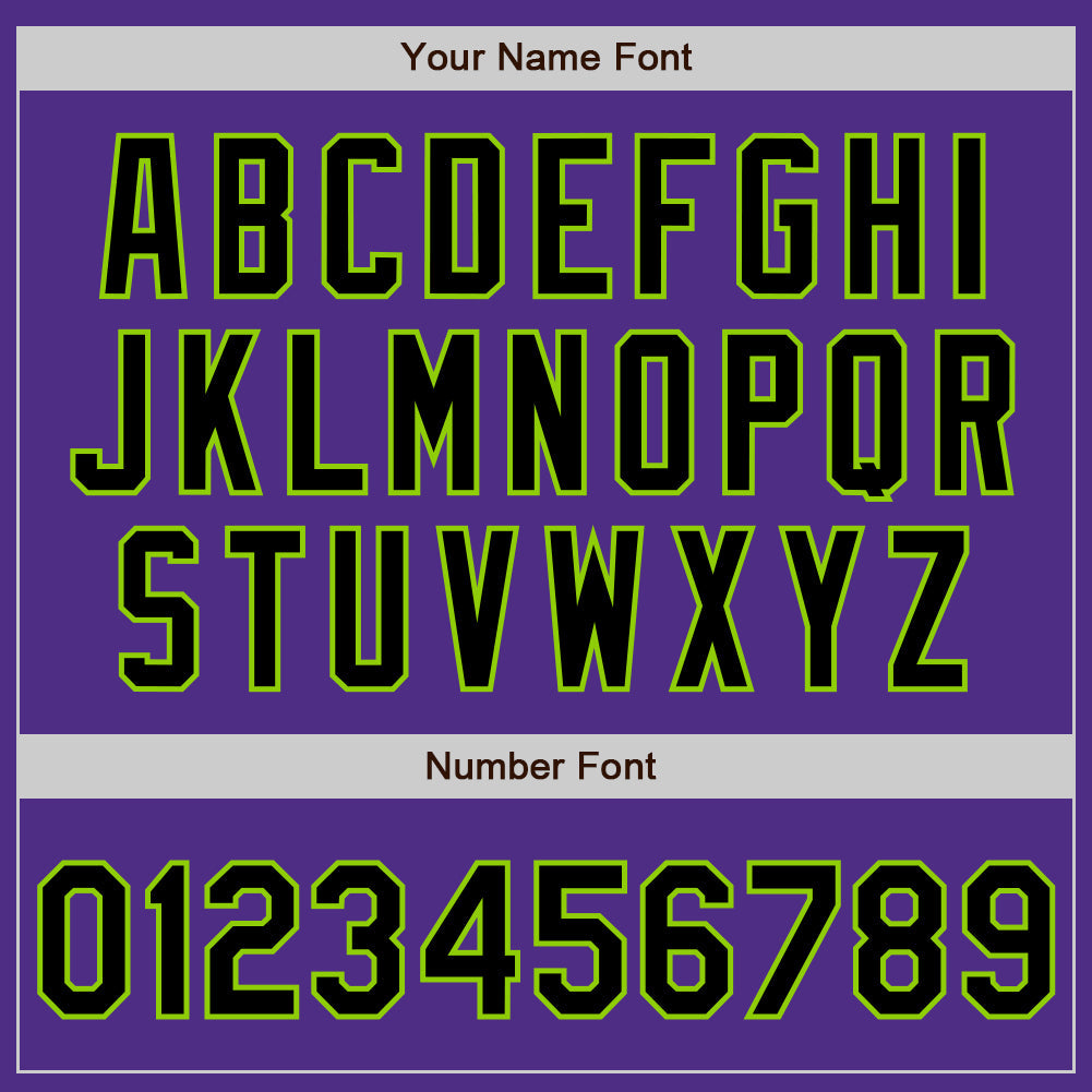 Custom Purple Black Pinstripe Neon Green Two-Button Unisex Softball Jersey Limited