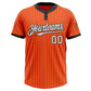 Custom Orange Black Pinstripe White Two-Button Unisex Softball Jersey Limited