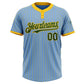 Custom Light Blue Yellow Pinstripe Green Two-Button Unisex Softball Jersey Limited