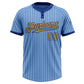 Custom Light Blue Royal Pinstripe Old Gold Two-Button Unisex Softball Jersey Limited