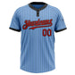 Custom Light Blue Black Pinstripe Red Two-Button Unisex Softball Jersey Limited