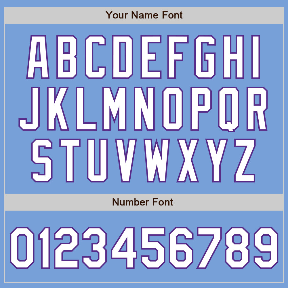 Custom Light Blue Purple Pinstripe White Two-Button Unisex Softball Jersey Limited