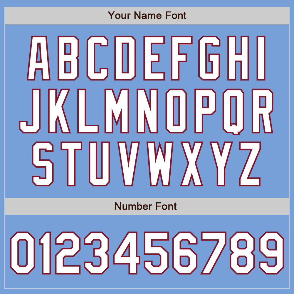 Custom Light Blue Crimson Pinstripe White Two-Button Unisex Softball Jersey Limited