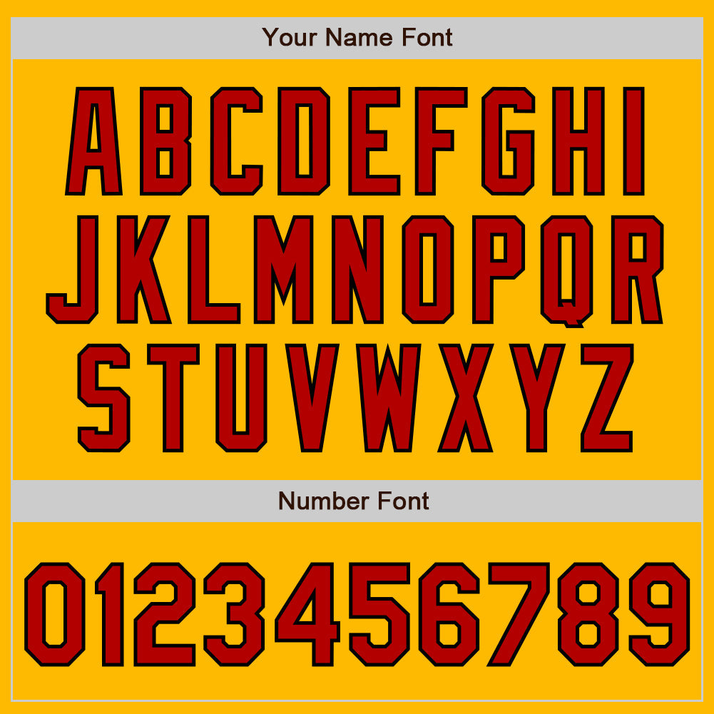 Custom Gold Black Pinstripe Red Two-Button Unisex Softball Jersey Limited