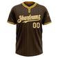 Custom Brown Old Gold Pinstripe Cream Two-Button Unisex Softball Jersey Limited