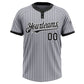 Custom Gray Black Pinstripe White Two-Button Unisex Softball Jersey Limited