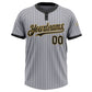 Custom Gray Black Pinstripe Old Gold Two-Button Unisex Softball Jersey Limited